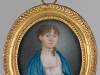 GG Min 31  GG Min 31, Deutsch um 1805, Junge Dame mit blauem Schal, Elfenbein, 5,3 x 4,4 cm : Museumsfoto: Claus Cordes